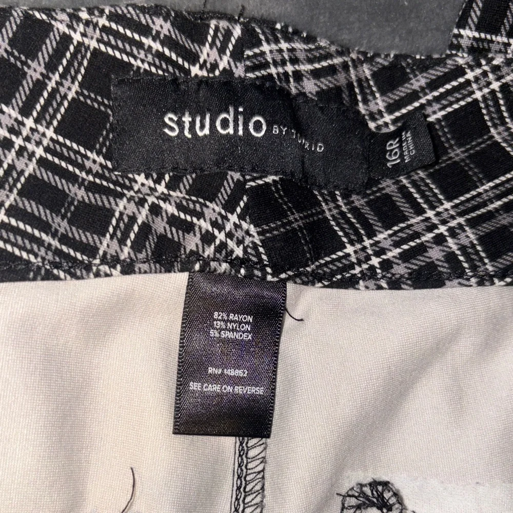 Studio by Torrid Monochrome Plaid Trousers - Straight - Picture 2 of 11